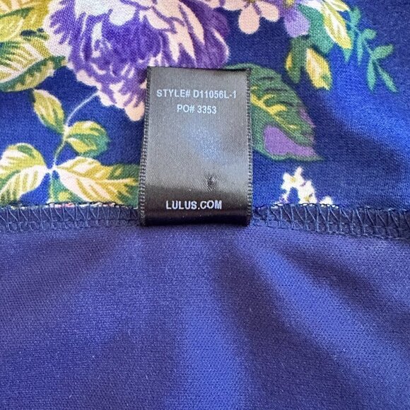 Women's XS Lulus That's a Wrap Navy Blue Floral Print Dress Long Sleeve - Picture 11 of 12